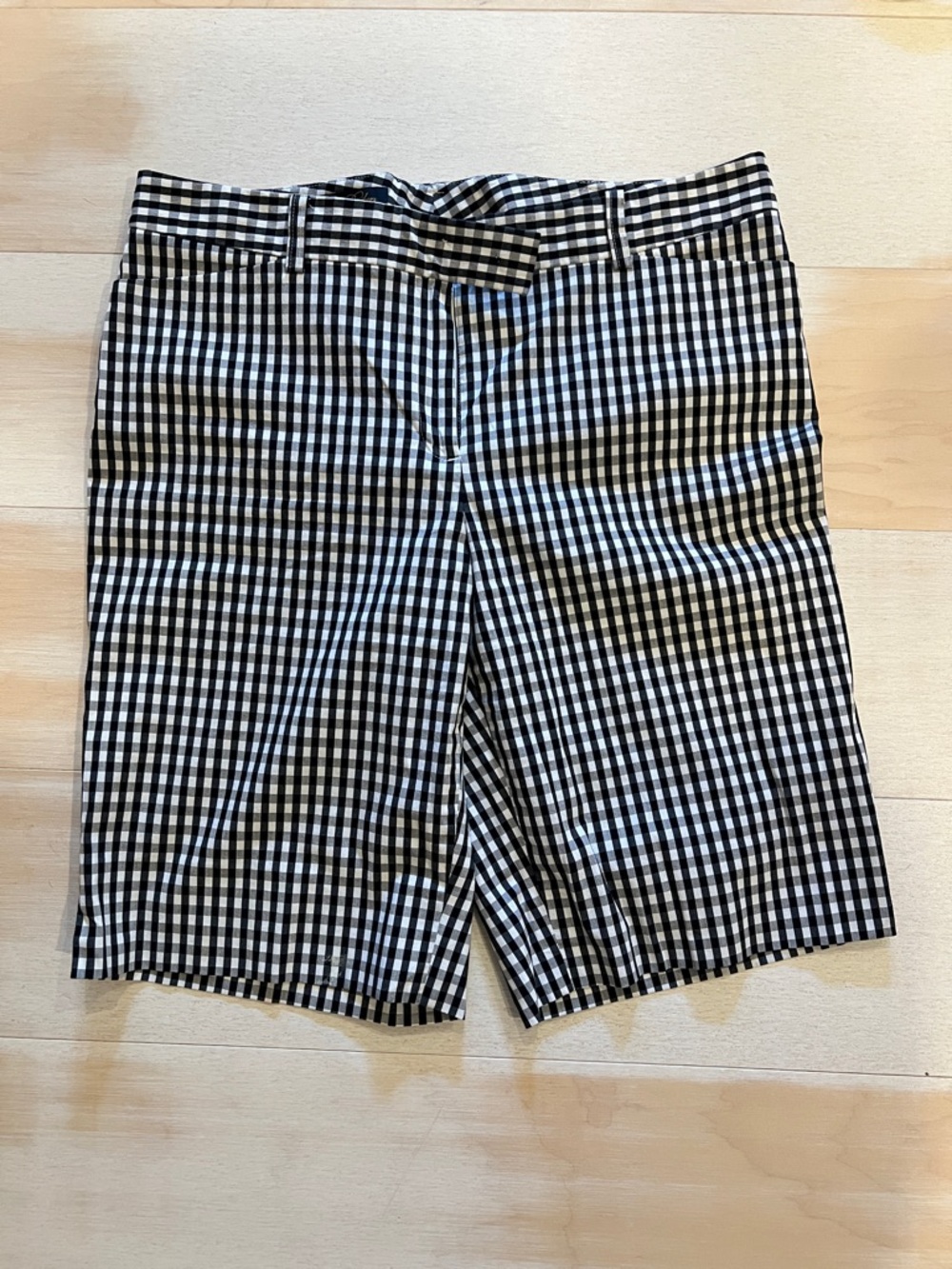 Women’s Black and White Gingham Shorts